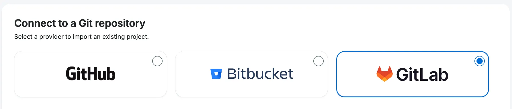 Connected to Git Provider(s)